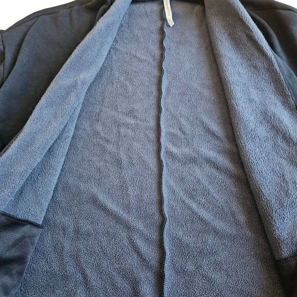 Fabletics womens sz M black open front hooded fleece cardigan sweater - Picture 7 of 9